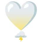 exclamación de corazón + nube con rayo