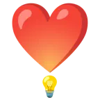 exclamación de corazón + bombilla