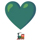 exclamación de corazón + locomotora de vapor