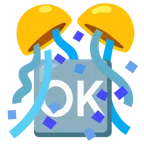 coriandoli + pulsante OK