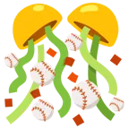 coriandoli + palla da baseball