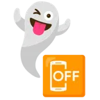 Gespenst + Mobiltelefon aus