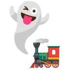 Gespenst + Dampflokomotive