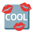 marca de beso + botón COOL