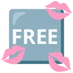 marca de beso + botón FREE