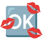 marca de beso + botón OK