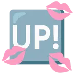 marca de beso + botón UP!