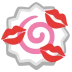 marca de beso + pastel de pescado japonés