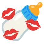 marca de beso + biberón