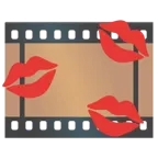 marca de beso + fotograma de película