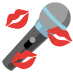 marca de beso + micrófono