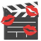 marca de beso + claqueta