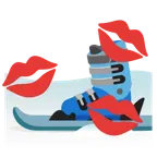 marca de beso + esquís