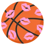 marca de beso + balón de baloncesto