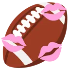 marca de beso + balón de fútbol americano