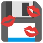 marca de beso + disquete