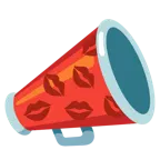 marca de beso + megáfono