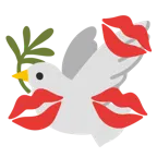 marca de beso + paloma