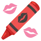 marca de beso + lápiz de cera