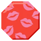marca de beso + señal de stop