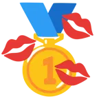 marca de beso + medalla de oro