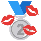 marca de beso + medalla de plata
