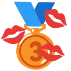 marca de beso + medalla de bronce