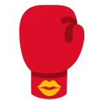 marca de beso + guante de boxeo