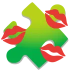marca de beso + pieza de puzle