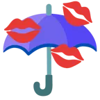 marca de beso + paraguas