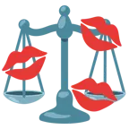 marca de beso + balanza