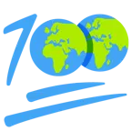 100 Punkte + Globus mit Europa und Afrika