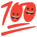 faccina con un gran sorriso + 100 punti