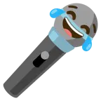 face with tears of joy + microphone