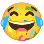 face with tears of joy + artist palette