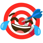 face with tears of joy + bullseye