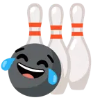 face with tears of joy + bowling