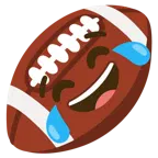 face with tears of joy + american football