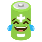 face with tears of joy + battery