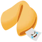 face with tears of joy + fortune cookie