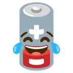 face with tears of joy + low battery