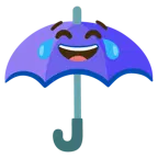 face with tears of joy + umbrella