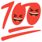 وجه مبتسم بعينين مغلقتين + 100 درجة