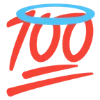 faccina con sorriso e aureola + 100 punti