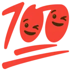 وجه يغمز + 100 درجة