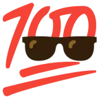 lächelndes Gesicht mit Sonnenbrille + 100 Punkte