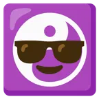 cara sonriendo con gafas de sol + yin yang