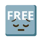 düşünceli yüz + FREE düğmesi