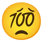 cara preocupada + cien puntos