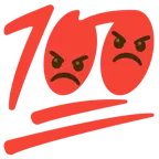 angry face + hundred points